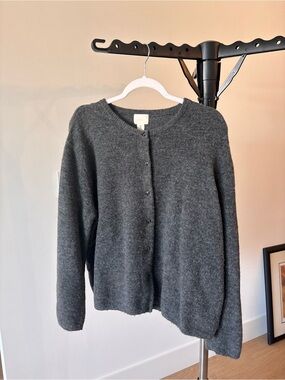 H&M Charcoal Gray Button-Front Knit Cardigan
